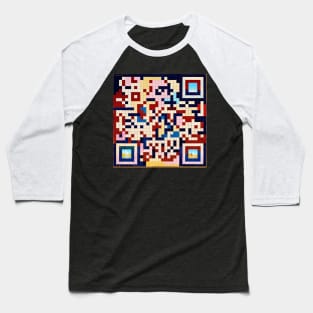 RickRoll QR Code Geometric Painting Baseball T-Shirt